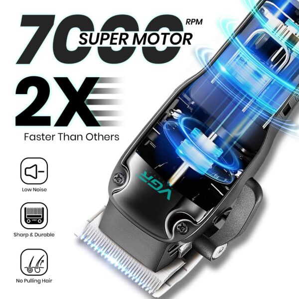 Profesyonel Şarjlı Saç Kesme Makinesi - 200 Dakika Çalışma Süresi, 7000 RPM Motor ve 8'li Tarak Seti