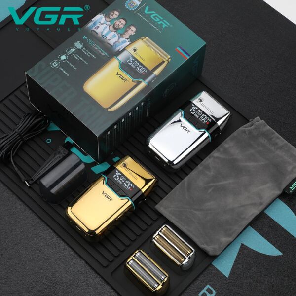 Çift Folyo Başlıklı Sinekkaydı Tıraş Makinesi - Günlük Tıraş İçin Tahrişsiz Sıfır Kesim (Yedek Başlık Hediyeli) gold