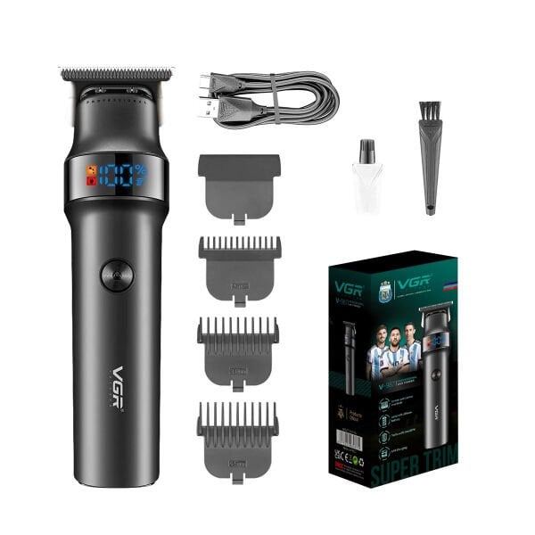 VGR V-987 Profesyonel Seramik Bıçaklı Sakal ve Ense Çizim Makinesi - Turbo Modlu & 2000mAh Batarya