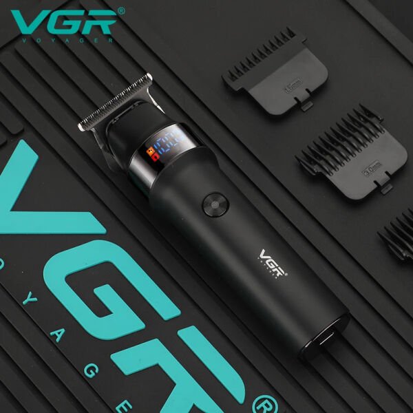 VGR V-987 Profesyonel Seramik Bıçaklı Sakal ve Ense Çizim Makinesi - Turbo Modlu & 2000mAh Batarya Siyah