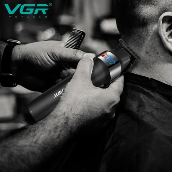 VGR V-987 Profesyonel Seramik Bıçaklı Sakal ve Ense Çizim Makinesi - Turbo Modlu & 2000mAh Batarya Siyah