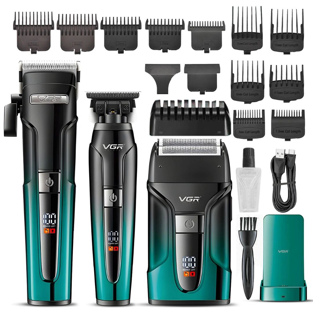 VGR Voyager V-694 Profesyonel Şarjlı Traş Makinesi Seti - 3'ü 1 Arada Kuaför Seti