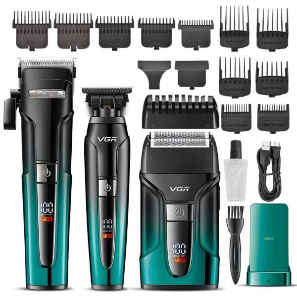 VGR Voyager V-694 Profesyonel Şarjlı Traş Makinesi Seti - 3'ü 1 Arada Kuaför Seti