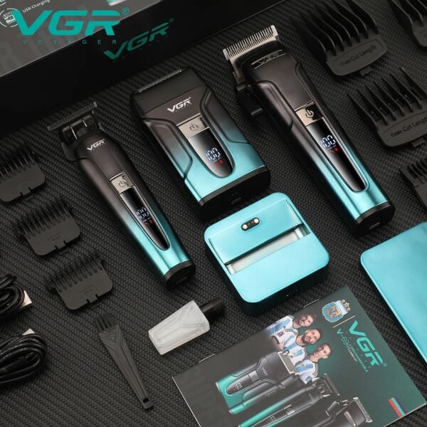 VGR Voyager V-694 Profesyonel Şarjlı Traş Makinesi Seti - 3'ü 1 Arada Kuaför Seti