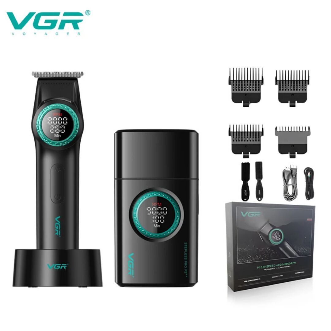 VGR V-977 & V-377 Profesyonel Saç, Sakal ve Günlük Tıraş Seti Siyah