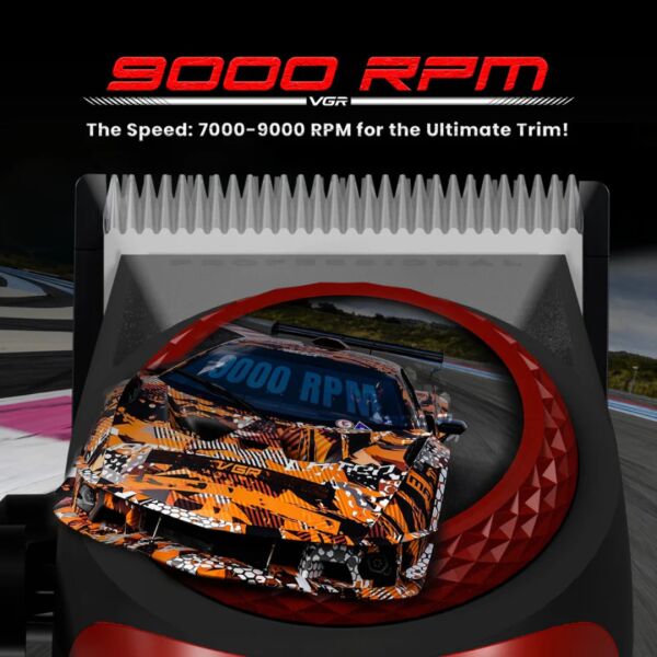 VGR V-001 Profesyonel  Berberler için Karbon Çelik Bıçak Saç Kesme Makinesi 9000RPM, LED Ekran