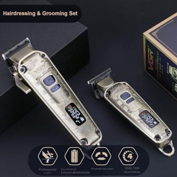Orijinal VGR V-643 profesyonel saç düzeltici erkekler için Set elektrikli yıkanabilir sakal saç kesme şarj edilebilir kesimi makinesi