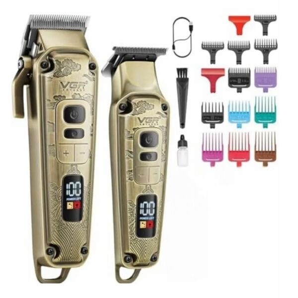 Orijinal VGR V-643 profesyonel saç düzeltici erkekler için Set elektrikli yıkanabilir sakal saç kesme şarj edilebilir kesimi makinesi