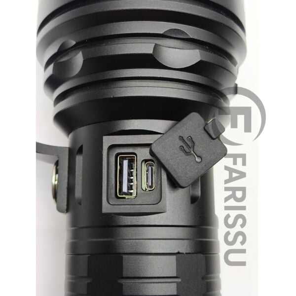 Gold Silver GS-14200 Profesyonel Şarjlı El Feneri 50W 5000 Lümen - Powerbank Özellikli