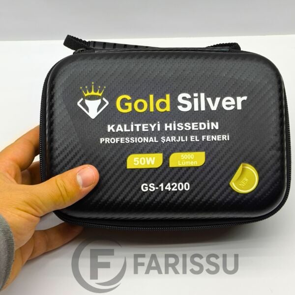 Gold Silver GS-14200 Profesyonel Şarjlı El Feneri 50W 5000 Lümen - Powerbank Özellikli