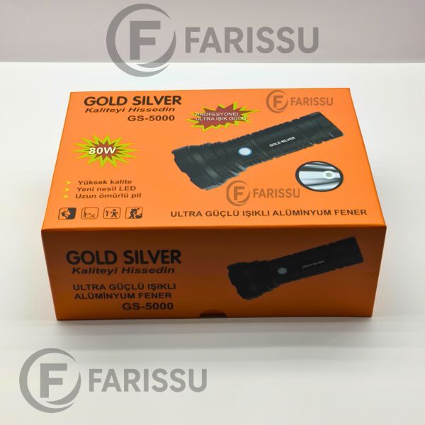 GOLD SILVER GS-5000 6800mAh Bataryalı, Uzun Ömürlü, Şarjlı El Feneri