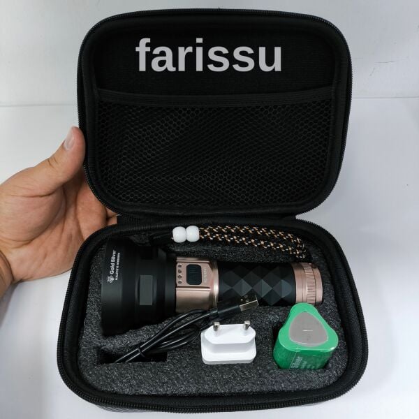 Gold Silver GS-14700 80W Şarjlı Avcı Feneri | 5000 Lümen | Alüminyum Gövde | 8000 mAh Pil