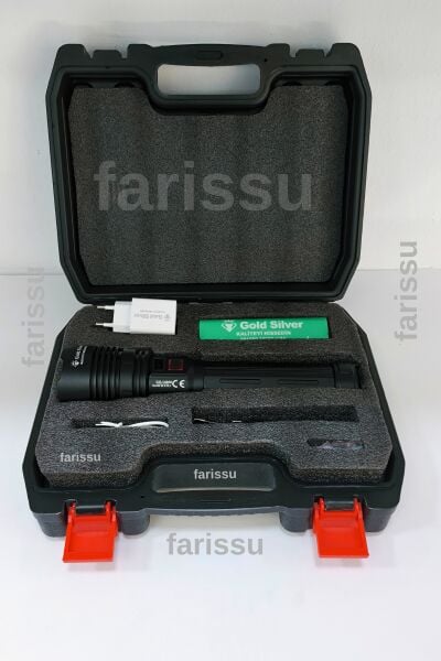 Gold Silver GS-14600 Şarjlı El Feneri | 80W 8000 Lümen - 18000 mAh Powerbank Özellikli