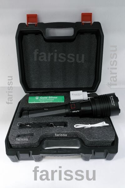 Gold Silver GS-14600 Şarjlı El Feneri | 80W 8000 Lümen - 18000 mAh Powerbank Özellikli