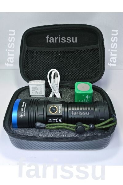 Gold Silver GS-14000 Şarjlı El Feneri | 40W 4000 Lümen | 12800 mAh Li-ion | Kamp, Avcılık & Acil Durumlar