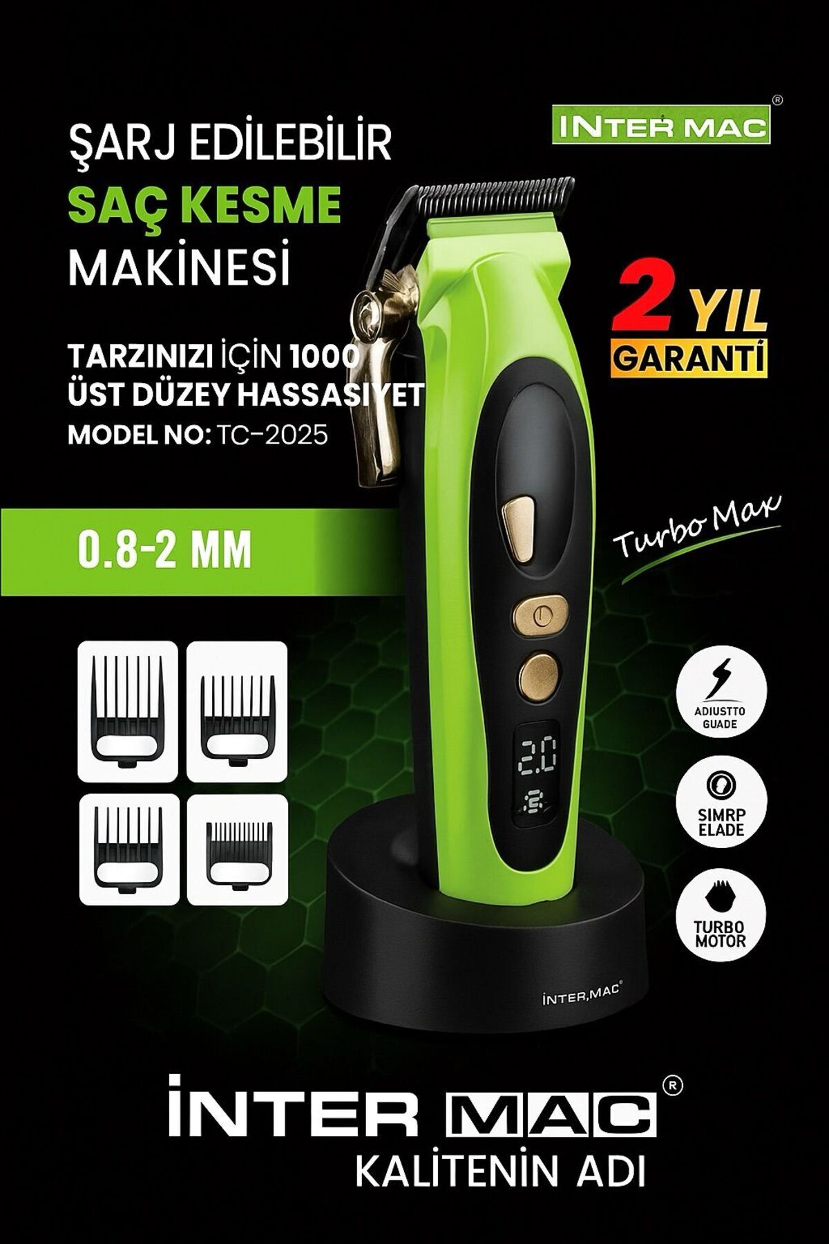 İnter Mac3 Şarj Edilebilir Saç Kesme Makinesi Tarzını İçin %100 Üst Düzey Hassasiyet