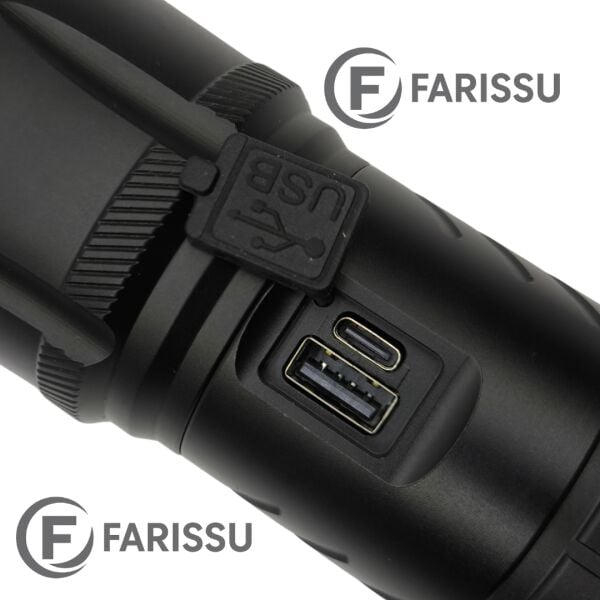 100W Lazer LED El Feneri - 2200 Metre Menzil, 7200mAh Powerbank Özellikli, Dijital Göstergeli ve 5 Mod