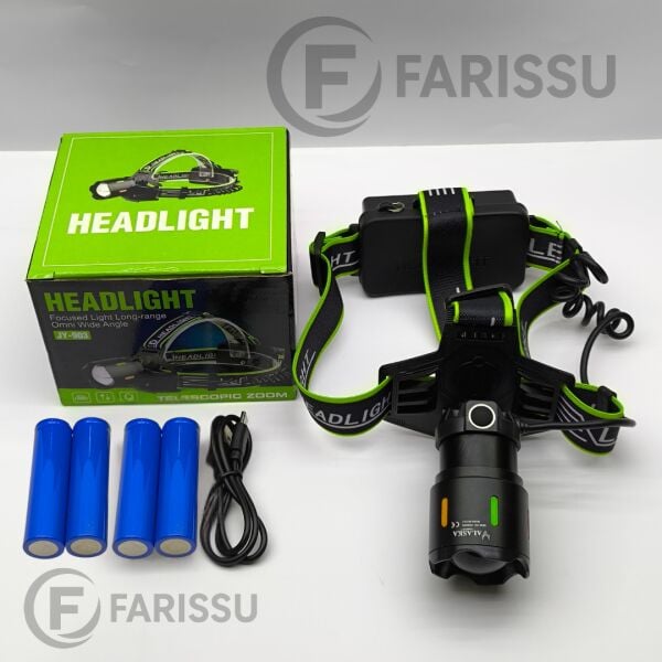 30W Ultra Güçlü LED Kafa Lambası (4 Adet Pilli - Yedek Bataryalı Set) - 3000 Lümen 1000m Menzil