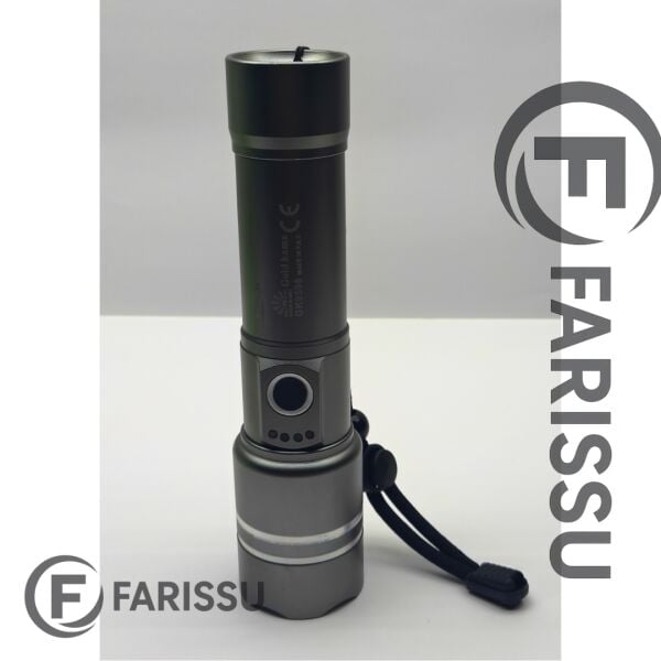 GK9598 90W Ultra Güçlü LED Lazer El Feneri – 2200 Metre Menzil – 5800 mAh Batarya + Yedek Pil Hediyeli