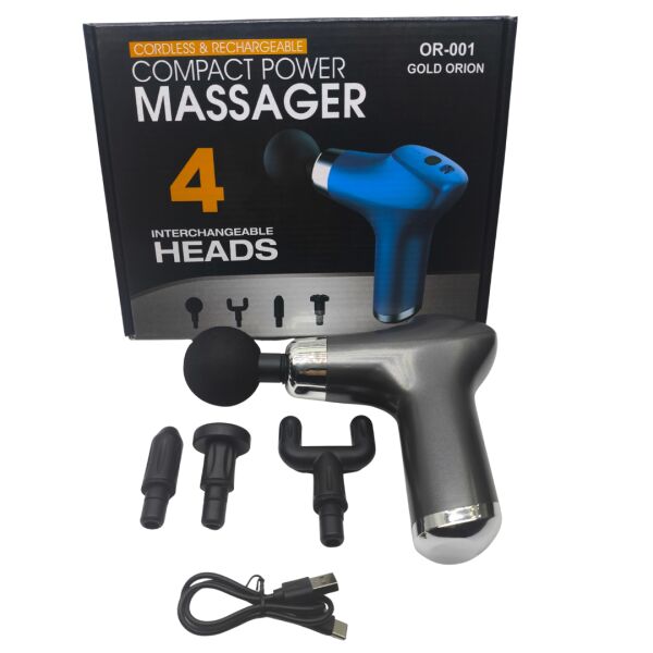 Sırt ve Boyun Ağrılarına Cep Boyu Çözüm: Gold Orion Mini Masaj Tabancası (4 Başlıklı & Şarjlı)