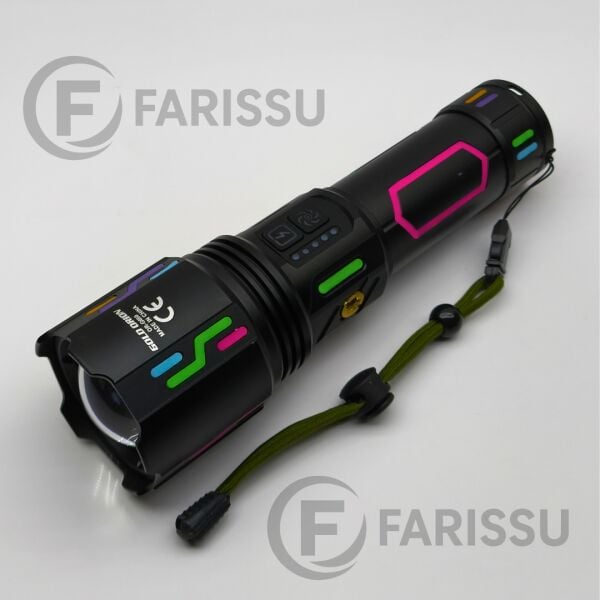 OR-G650 Ultra Güçlü Şarjlı El Feneri | 3 KM Menzil, Powerbank Özellikli, Zoomlu ve Özel Çantalı (200 Watt)