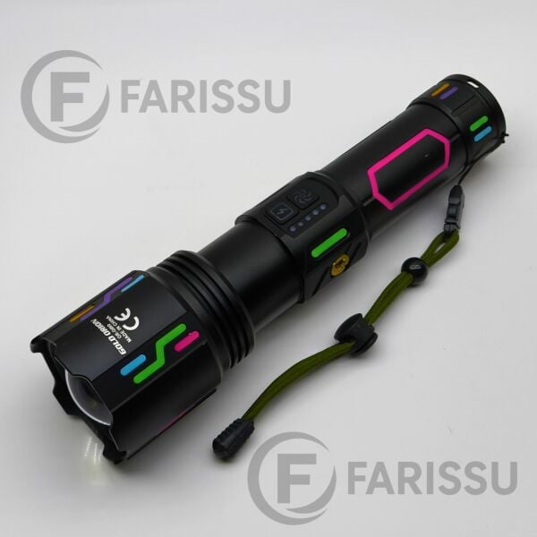 OR-G650 Ultra Güçlü Şarjlı El Feneri | 3 KM Menzil, Powerbank Özellikli, Zoomlu ve Özel Çantalı (200 Watt)