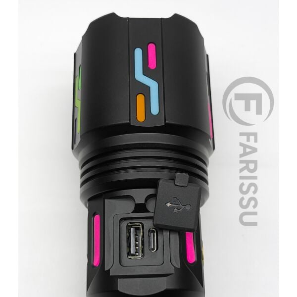 OR-G650 Ultra Güçlü Şarjlı El Feneri | 3 KM Menzil, Powerbank Özellikli, Zoomlu ve Özel Çantalı (200 Watt)