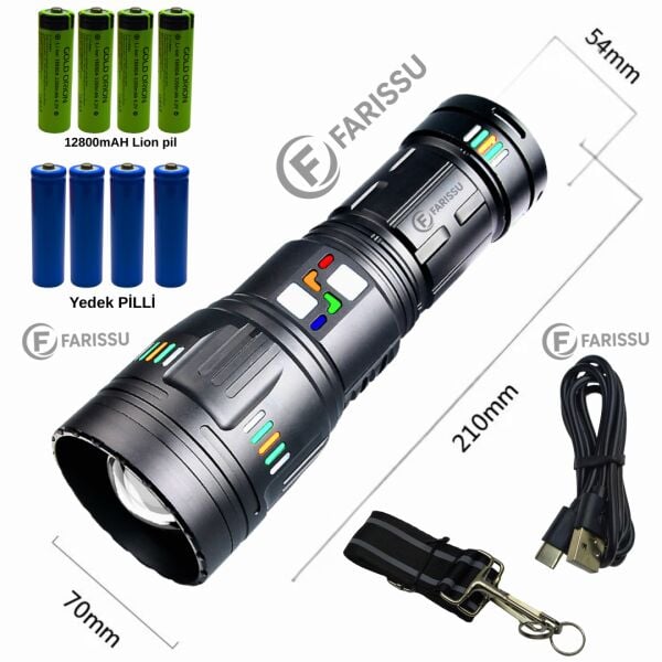 OR-G601 200W Lazer LED El Feneri + Yedek Pil Seti - Powerbank Özellikli Profesyonel Avcı Paketi