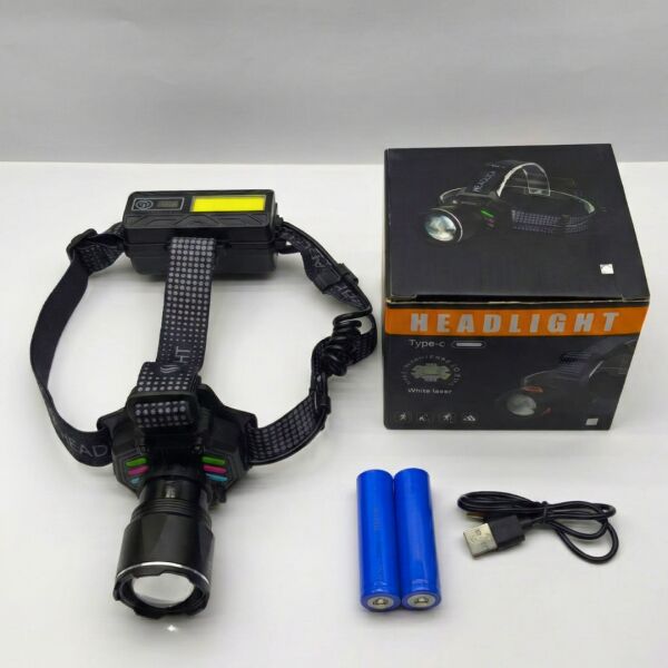 Sensörlü 30W Çift Işık (Sarı & Beyaz) Şarjlı Kafa Feneri - 10 Saate Varan Pil Ömrü ve Zoom Özellikli