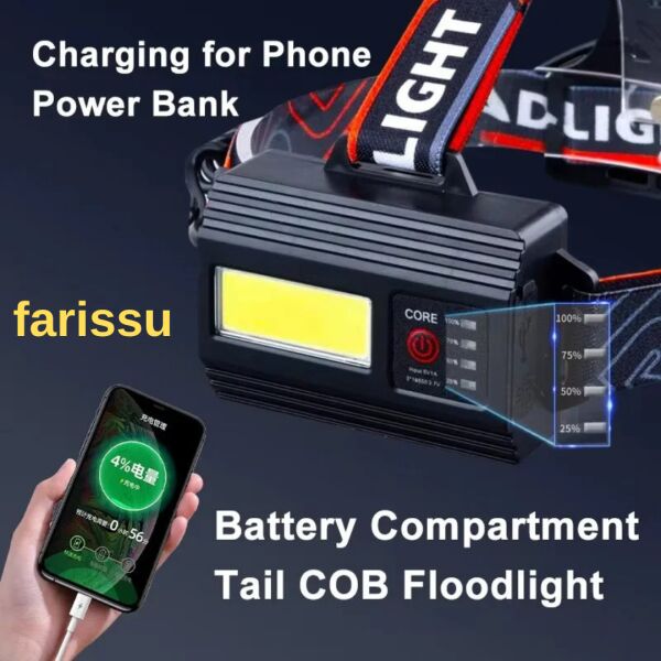 Alaska Profesyonel 30W Lazer LED Şarjlı Kafa Lambası | 1 KM Menzil | Zoom + Powerbank Özellikli