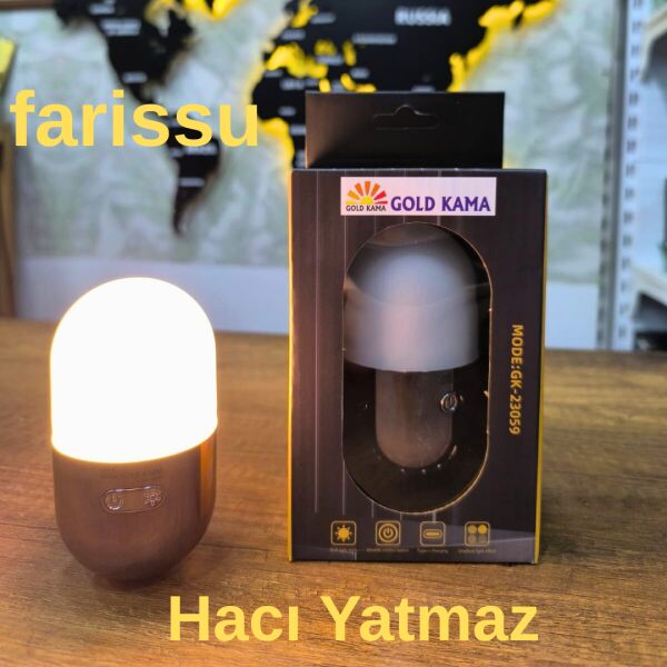 GK-23059 Şarjlı Hacı Yatmaz Kamp ve Masa Lambası – 122 Lümen, 4000 mAh, RGB Renkli Işık