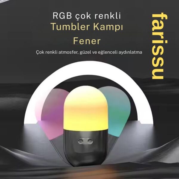 GK-23059 Şarjlı Hacı Yatmaz Kamp ve Masa Lambası – 122 Lümen, 4000 mAh, RGB Renkli Işık
