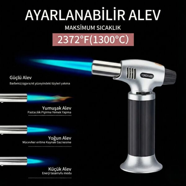 Goldorion OR-400 Gazlı Torch Pürmüz Çakmak - Mangal ve Pasta Yakma Tabancası