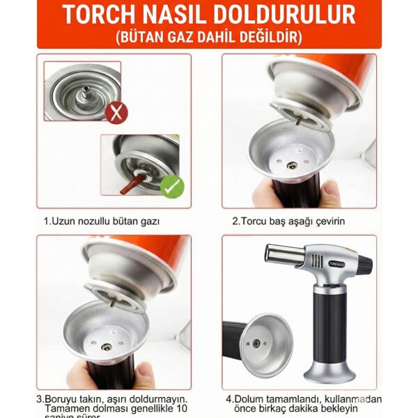 Goldorion OR-400 Gazlı Torch Pürmüz Çakmak - Mangal ve Pasta Yakma Tabancası 2 ADET