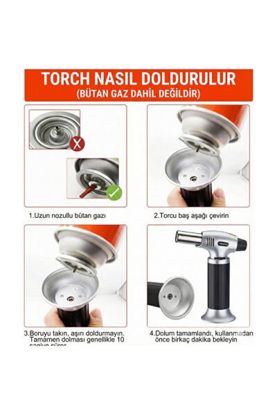 Goldorion OR-400 Gazlı Torch Pürmüz Çakmak - Mangal ve Pasta Yakma Tabancası