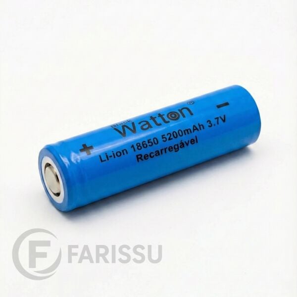 Watton 18650 Li-ion Şarjlı Pil 5200mAh 3.7V – El Feneri, Kafa Feneri ve Kamp Fenerlerine Uyumlu