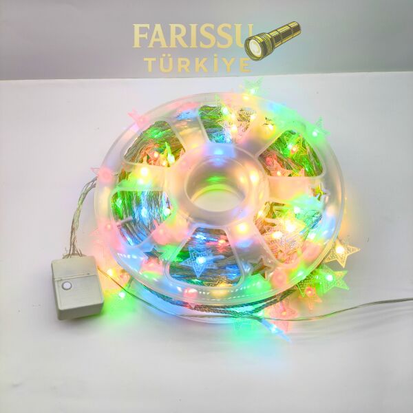 50 Metre RGB Yıldızlı LED Işık – 8 Modlu, 250 Yıldız, Yılbaşı ve Etkinlik Aydınlatması
