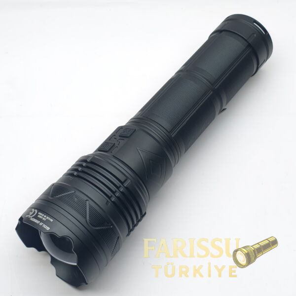 Gold Orion OR-G500 6000 Lümen Şarjlı El Feneri – 200W Güç, Powerbank Özellikli, Uzun Menzili