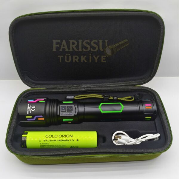 Gold Orion OR-G640 Zoomlu Şarjlı El Feneri 6000 Lümen 3 KM Menzil