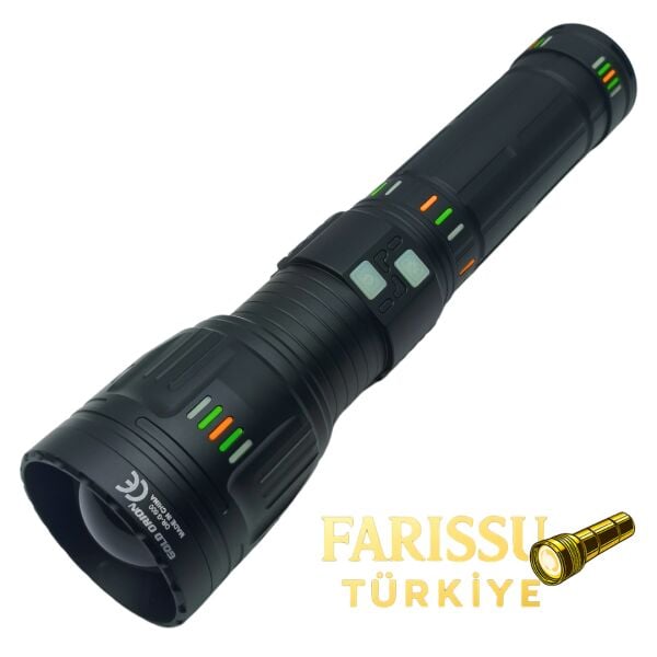 OR-G600 6000 Lümen Zoomlu Şarjlı El Feneri | 4×6000 mAh Pil | 3 KM Menzil | Powerbank Özellikli
