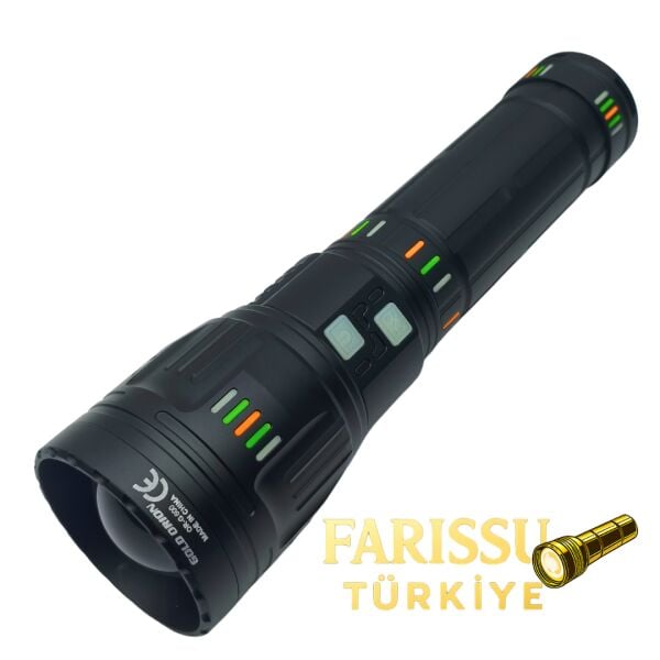 OR-G600 6000 Lümen Zoomlu Şarjlı El Feneri | 4×6000 mAh Pil | 3 KM Menzil | Powerbank Özellikli