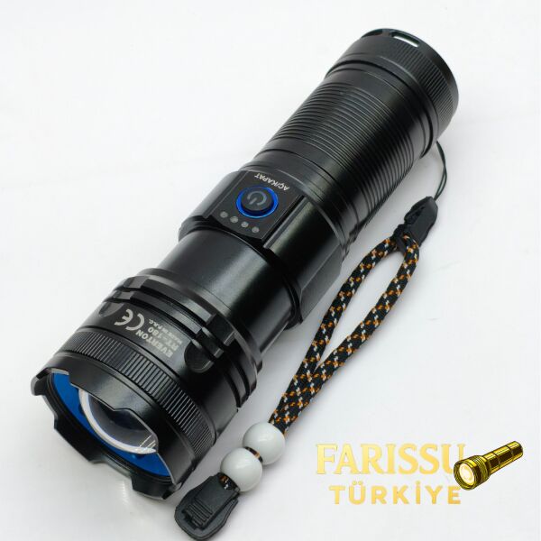 RT-180 1000 Lümen Yüksek Işık Güçlü El Feneri | 50W Lazer LED & 6000mAh Dev Batarya