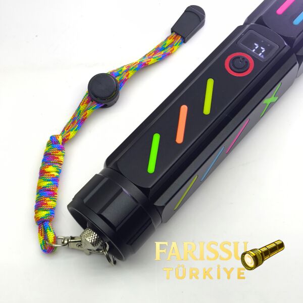 Zoomlu Şarjlı LED El Feneri 30W 3000 Lümen | 1–1,5 Km Menzil | Acil Durum Çekici | 3 Mod | 330 gr