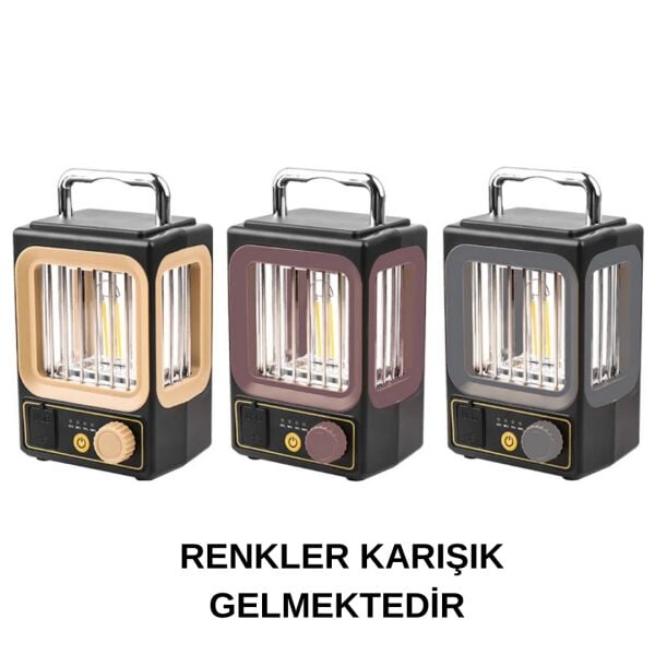 Güneş Enerjili Şarjlı Kamp Lambası 250 gr | USB & Type-C | Powerbank Özellikli | Çok Modlu | IPX4 Suya Dayanıklı