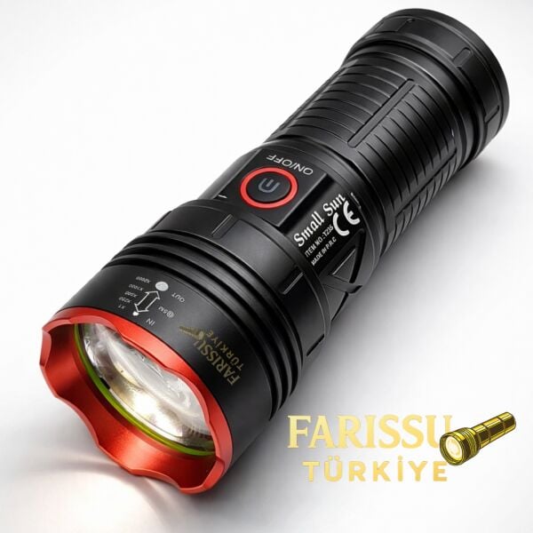 Small Sun Zoomlu Şarjlı El Feneri 60W 6000 Lümen Type-C Şarjlı 2 KM Menzil