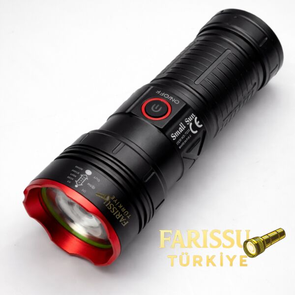 Small Sun Zoomlu Şarjlı El Feneri 60W 6000 Lümen Type-C Şarjlı 2 KM Menzil