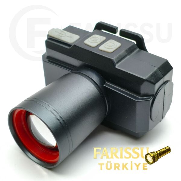 YES-620 Zoomlu Şarjlı Kafa Feneri – 18650 Pil 3800 mAh – Hafif ve Güçlü LED Baş Lambası