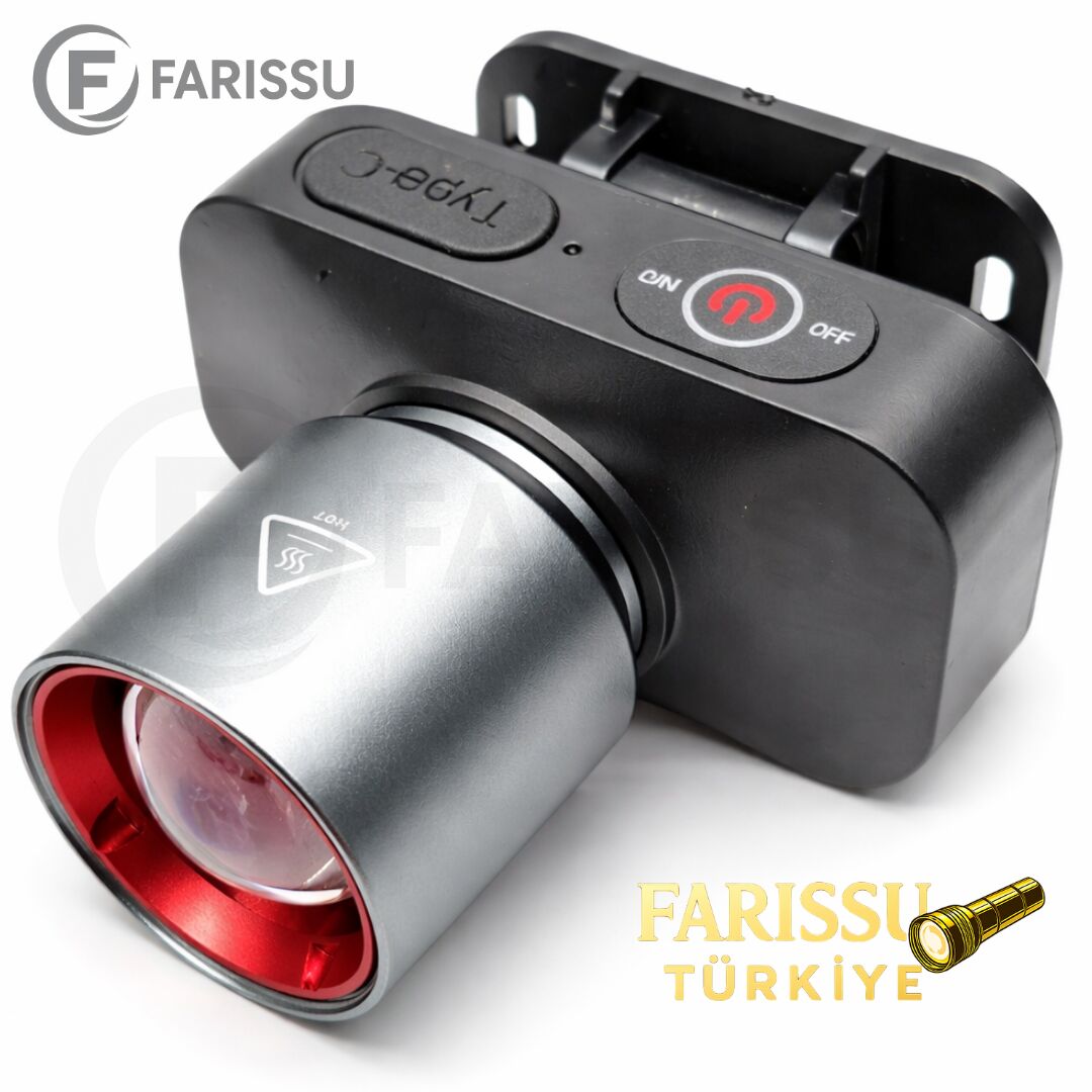 30W 3000 Lümen Şarjlı Kafa Feneri Type-C 4000 mAh 3 Işık Modlu