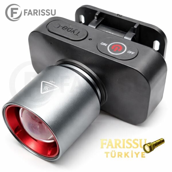 30W 3000 Lümen Şarjlı Kafa Feneri Type-C 4000 mAh 3 Işık Modlu