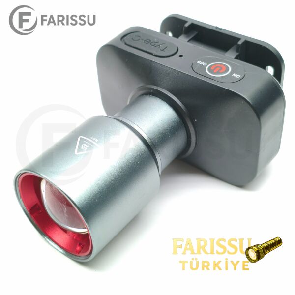 30W 3000 Lümen Şarjlı Kafa Feneri Type-C 4000 mAh 3 Işık Modlu